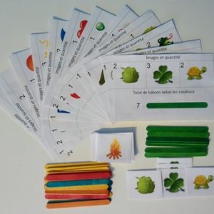 Bâtons et chiffres en couleur