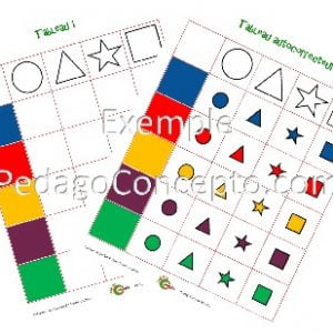 Tableau double entrée forme couleur