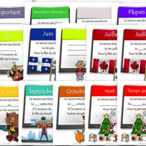 Affiches fermetures congés