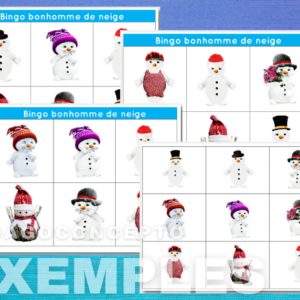Bingo bonshommes de neige - Hiver