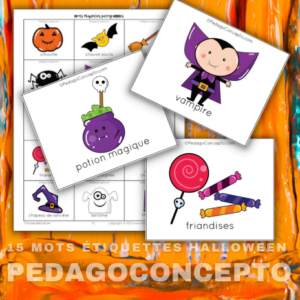 15 Mots étiquettes Halloween