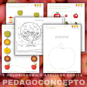 Coloriages + Cahier 5 ateliers écrits