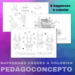 Napperons Pâques à colorier