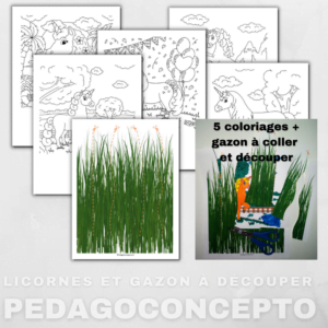 Licornes et gazon à découper 