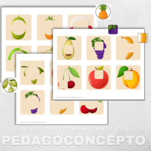 Trouve la partie manquante_fruits