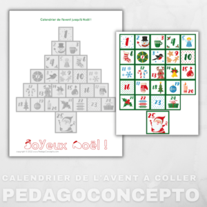 Calendrier de l'avent à coller