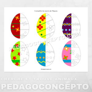 Œufs de Pâques à compléter