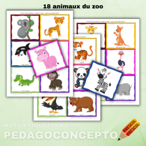 Mots étiquettes zoo