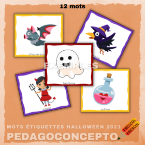 Mots étiquettes Halloween 2023