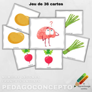 Mémoire Légumes français-anglais