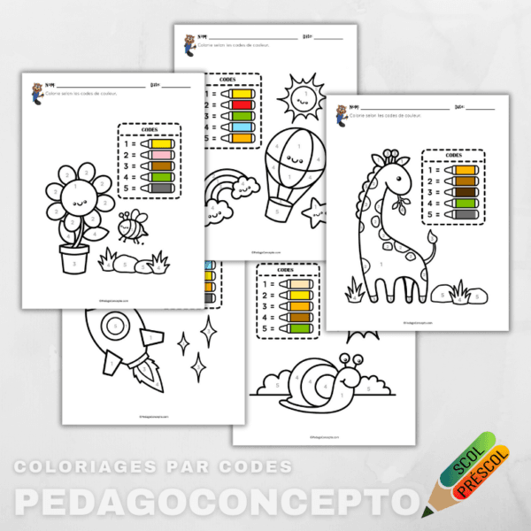 Coloriages par codes - PedagoConcepto
