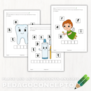 Place les lettres-Dents-Anlgais