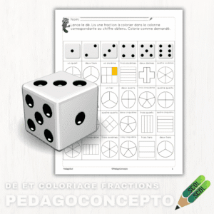 Dé et coloriage fractions