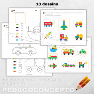 Colorie selon les formes_vehicules