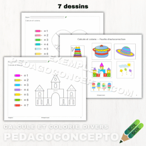 Calcule et colorie_Divers