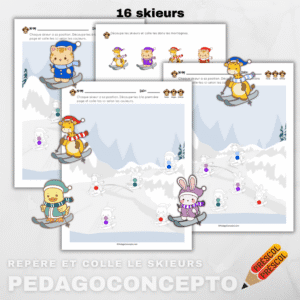 Repère et colle les skieurs 