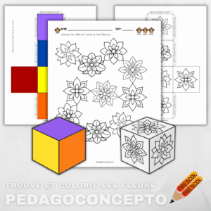Trouve et Colorie les fleurs