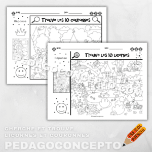 Cherche et trouve_Licornes et couronnes