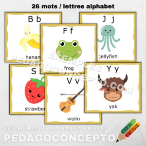 Jeu mémoire Alphabet anglais