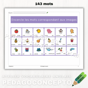 Atelier vocabulaire anglais