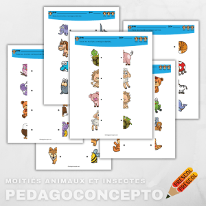 Moitiés animaux et insectes