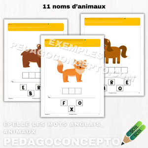 Épelle les mots anglais_Animaux